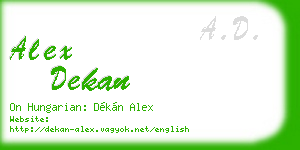 alex dekan business card